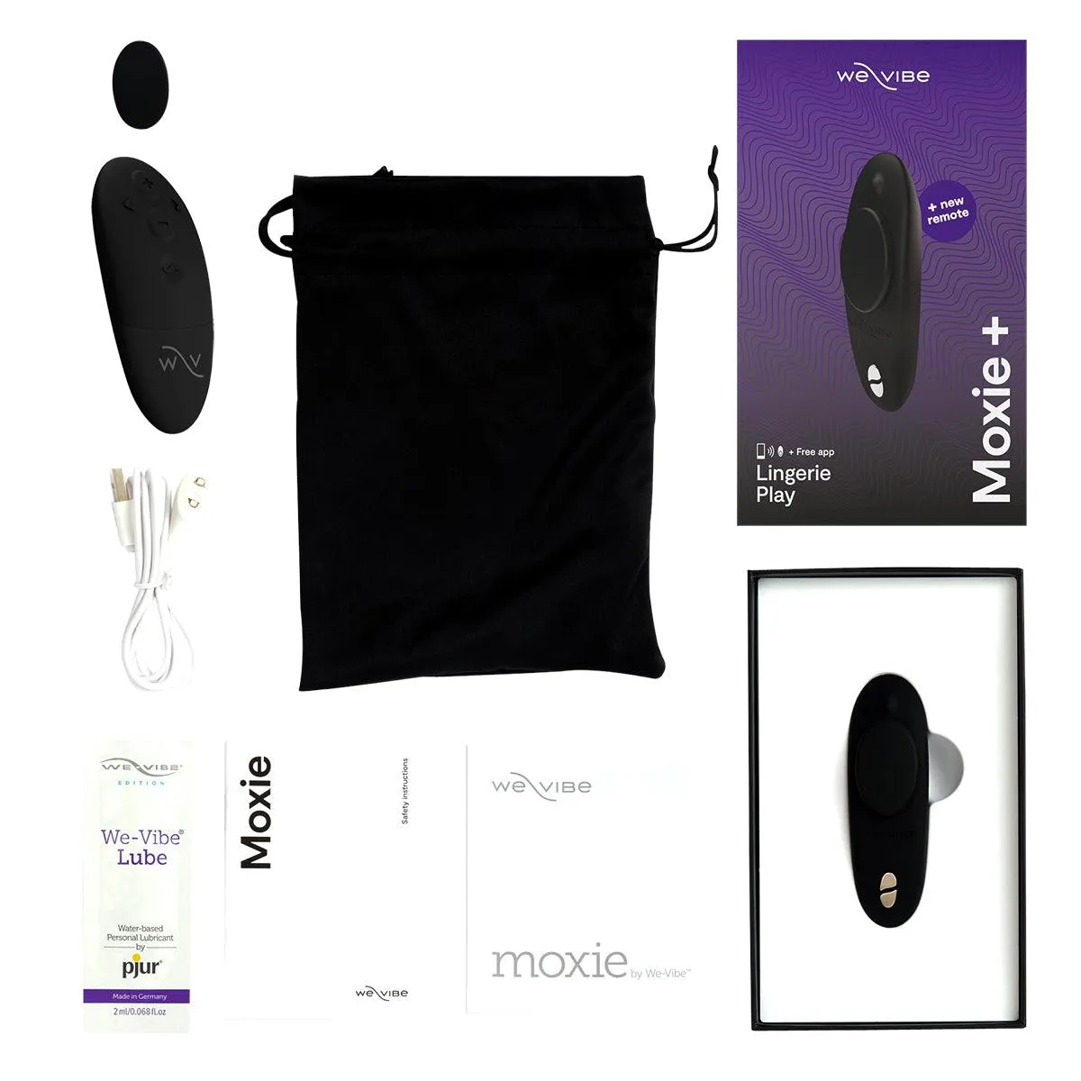 We-Vibe Moxie  Wearable Hands-Free Remote-Controlled Magnetic Panty Vibrator - Black