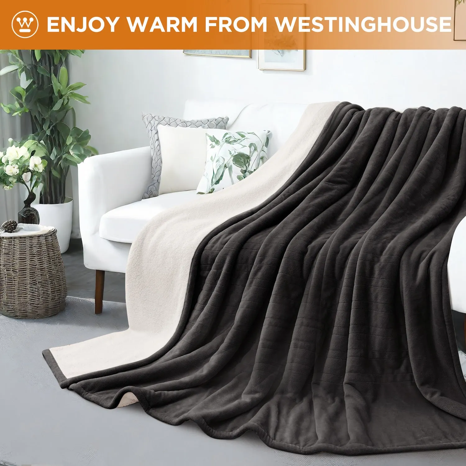 Westinghouse Heated Blanket Flannel to Sherpa
